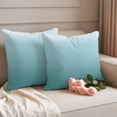 thumbnail image 3 of Pack of 2 Outdoor Pillow Covers 18x18 Inch Waterproof Turquoise Ombre Throw Pillow Covers,Decorative Couch Pillow Case Sham Teal White Gradient Modern Abstract Art Patio Pillowcases Cushion Cover, 3 of 8