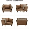 thumbnail image 6 of AENKYO Oversized Chenille Accent Chair, Modern Armchair, Soft Upholstered Sofa Chair for Living Room or Bedroom, Brown, 6 of 8