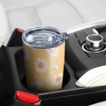thumbnail image 5 of Daisy Yellow 20oz Tumbler Stainless Steel Double Wall Vacuum Insulated Coffee Mug Travel Cups for Wife Mom Daughter Sister Friend Coworker, Metal Straws and Brush, 5 of 7