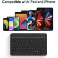 thumbnail image 2 of Ultra Slim Backlit Wireless Bluetooth Keyboard, Universal Portable 7-Colors Backlit Rechargeable Keyboard for iPad iPhone Samsung iOS Android Windows Tablets Phones, 2 of 9