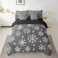 thumbnail image 2 of Erosebridal Cute Snowflake Bedding Sets Twin Size,Gray White Comforter Sets with Sheets,Natural Theme Bed in a Bag Twin Size,Breathable Bedroom Decor Reversible,7-Piece, 2 of 7