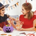 thumbnail image 4 of Pgeraug Halloween Pumpkin Bucket , Candy Bags , Fluorescent Pumpkin Non-Woven Reusable Trick-Or-Treat Tote for Ki-ds, Light Violet, 4 of 6