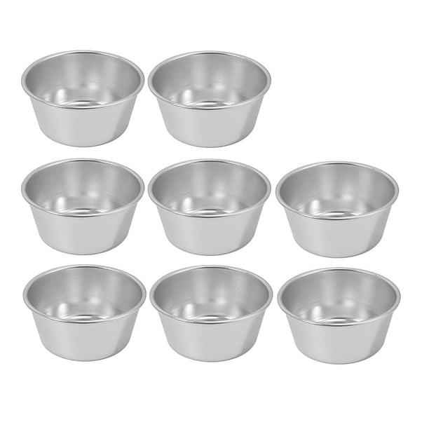 8 piezas de moldes individuales para pudín, tazas, mini moldes para chocolate fundido, moldes antiadherentes para magdalenas, pasteles, galletas y pudín