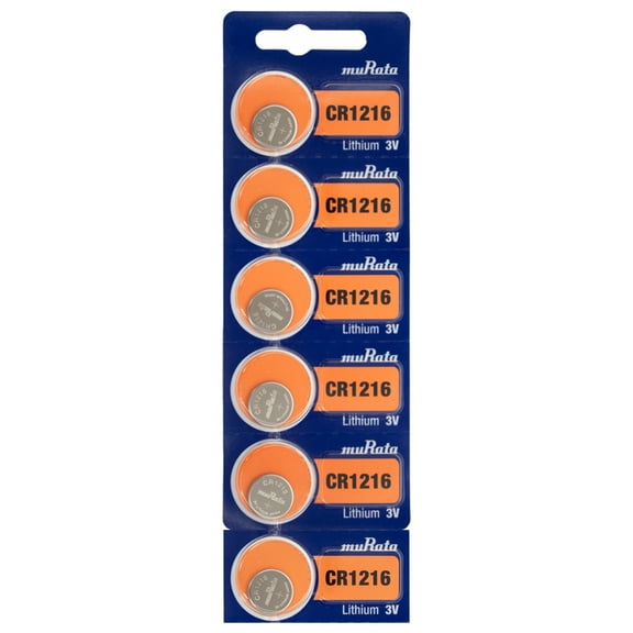 6PCS Murata 1216 CR1216 Lithium Coin Battery 3V 30mAh