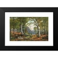 thumbnail image 2 of Jacobus Johannes van Poorten 18x13 Black Modern Framed Museum Art Print Titled - Roe Deer in an Idyllic Wooded Landscape, 2 of 5