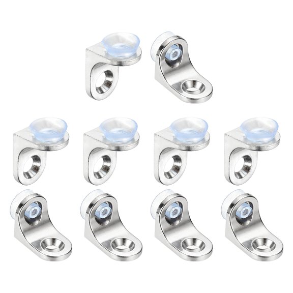 Uxcell Shelf Support Pegs Nails, 10 Pcs 2.3mm Thick L-shaped Cabinet Shelf Pins with Screws Pegs for Shelves for Wooden Kitchen Cabinet Cupboard Bookcase Closet, Silver