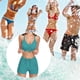 thumbnail image 4 of Eigraketly Traje de baño de mujer con cordón atado inalámbrico acolchado conjunto de deportes de baño vacaciones de verano poliéster Nylon traje de Traje de baño Verde L Eigraketly OD021111-13, 4 of 6