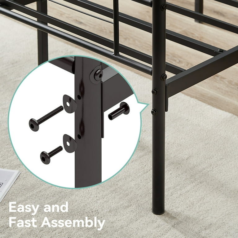 Sailvan Full Platform Bed Frame with Headboard, Black photo 8