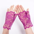 thumbnail image 2 of Xfvqtps Women Lace Fingerless Gloves Wedding Dresses Performances Dance Party Decorations Elastic Breathable Gloves Purple, 2 of 4