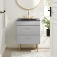 thumbnail image 2 of Sink Vanity Cabinet, Grey Gray Black, Ceramic, Wood, Modern Contemporary, Hotel Bedroom Bathroom Master Suite Guest, 2 of 9