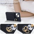 thumbnail image 5 of for iPhone 13/14 Case with Card Holder,360°Rotatable Ring Holder Stand - Magnetic RFID Blocking Wallet Phone Cases for Women Men(Black), 5 of 15