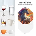 thumbnail image 6 of Kdxio Rainbow Sunset Cloud White Horse Funny Coasters,4 Pcs Leather Coasters,Housewarming Gifts,Protect Furniture from Water Marks Scratch and Damage, 6 of 6