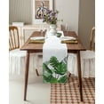 thumbnail image 3 of Table Runner Dresser Scarves 72 Inch Long, Monstera Palm Leaves Tropical Jungle Botanical Plants Linen Dining Table Runners Green White Tabletop Scarf for Wedding Holiday Party Kitchen, 3 of 7