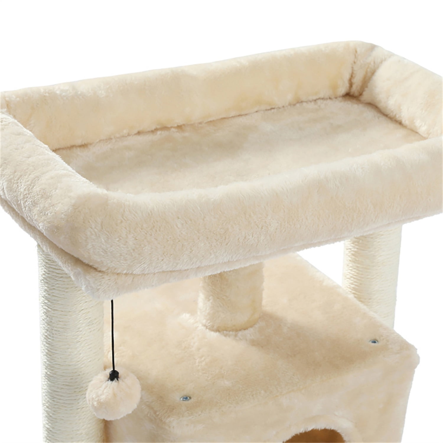 Pefilos Cat Tree Cat Houses for Outdoor Cats Cat Condo for Large Cats with Sisal Scratching Posts, Cat Nest for Indoor Cats Plush Perch, Cat Tower Furniture Cat Bed, Beige Pefilos Cat Tree Cat Houses for Outdoor Cats Cat Condo for Large Cats with Sisal Scratching Posts, Cat Nest for Indoor Cats Plush Perch, Cat Tower Furniture Cat Bed, Beige