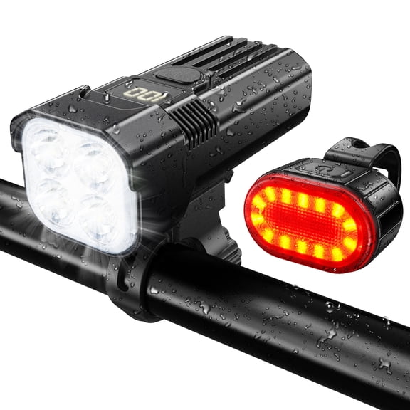Ultra Bright USB Rechargeable Bike Light Set, Powerful Bicycle Front Headlight and Back Taillight, Easy to Install for Road, Mountain, Night Riding