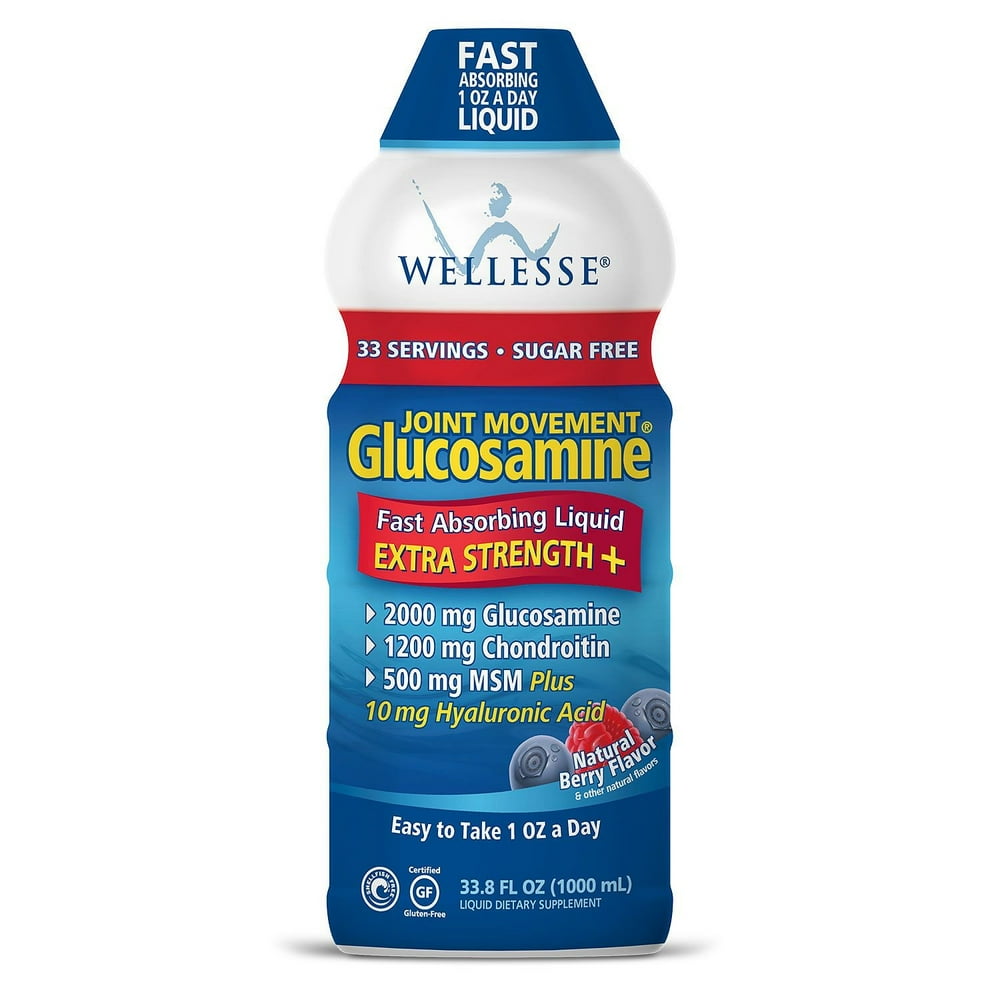 Wellesse Joint Movement with Glucosamine Liquid, Berry, 33.8 Fl Oz