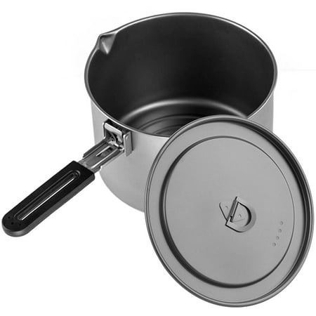 

BAMILL Titanium Camping Frying Pan Pot Cookware Open Fire Cookware with Folding Handle