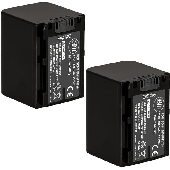 BM Premium 2 Pack of NP-FV70A High Capacity Battery for Sony Handycam Camcorders