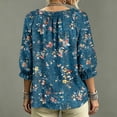 thumbnail image 5 of 3/4 Length Sleeve Womens Tops Lace Up Blouse Dressy Casual V-Neck Summer Tops Loose Fit Work Blouses, 5 of 5