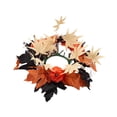 thumbnail image 2 of Assorted Fall Artificial Pumpkin Maple Leaf Candle Ring, Mini Rustic Harvest Candle Wreath, 3 Styles Tabletop Small Wreath, Decorative Candle Ring for Thanksgiving Halloween Table Mantel Decor, 2 of 6