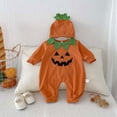 thumbnail image 2 of Baby Infant Halloween Pumpkin Onesie One Piece Orange Jumpsuits Toddler, 2 of 7