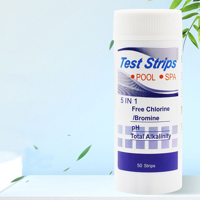 Test de pH Tiras de cloro Multipurpose 5 en 1 tiras de acuario precisas 50pcs