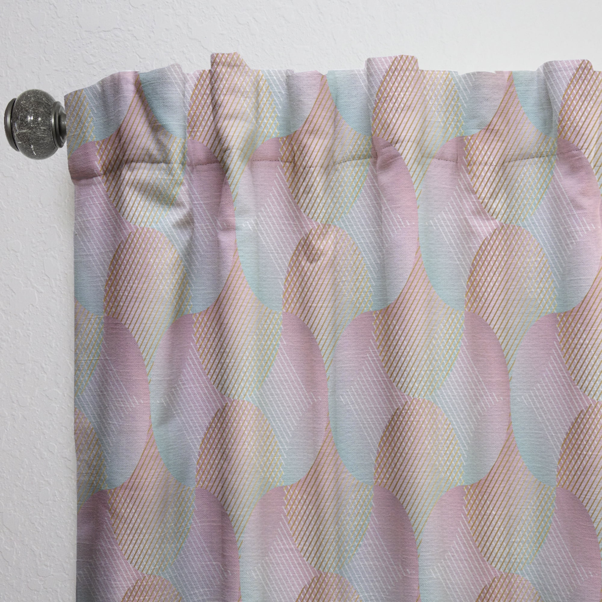 Designart 'Abstract Retro Pattern Design VII' Mid-Century Modern Curtain Panel