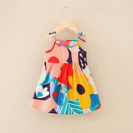 

Kayannuo Summer Dress for Girls Clearance Big Girls Dresses Summer Toddler Baby Girls Sleeveless Sling Dress Graphic Print Children s Clothing Birthday Dress