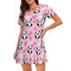 thumbnail image 1 of Fotbe Funny Panda Draws A Heart Bata de Dormir para Mujer con Estampado, Camisón de Algodón de Manga Corta, Ropa de Dormir Casual, 1 of 6