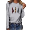 thumbnail image 2 of Uootdi Christmas Sweatshirts for Women Gift Christmas Trees Snowflake Snowman Reindeer Sequined Print Blouse Long Sleeve T Shi rts for Women, 2 of 4