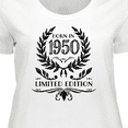thumbnail image 4 of Inktastic Born in 1950 Limited Edition Women's Plus Size T-Shirt, 4 of 5