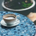 thumbnail image 2 of Ambesonne Floral Fitted Round Tablecloth, Shabby Plant Petals, 56"- 60" Diameter, Dark Blue White, 2 of 5