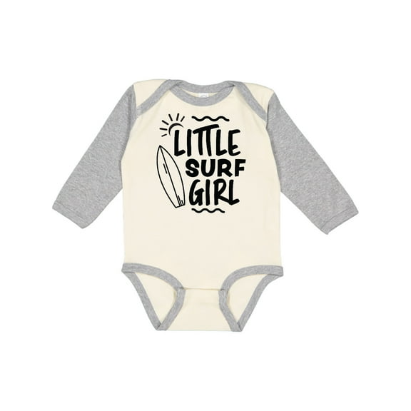 Inktastic Little Surf Girl with Surfboard Girls Long Sleeve Baby Bodysuit