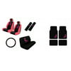 Lady High Heel Shoe w/ Triple Pink Hearts Auto Accessories Interior Car Truck SUV Combo Kit Gift Set - 15PC