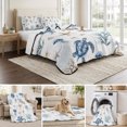 thumbnail image 6 of King Quilt Set 96''x106'', Blue Brown Coastal Lightweight Bedspread Coverlet Set with 2 Pillow Shams, Nautical Summer Beach Sea Turtle Breathable All Season Quilt Bedding for Bedroom/Guest Room, 6 of 9