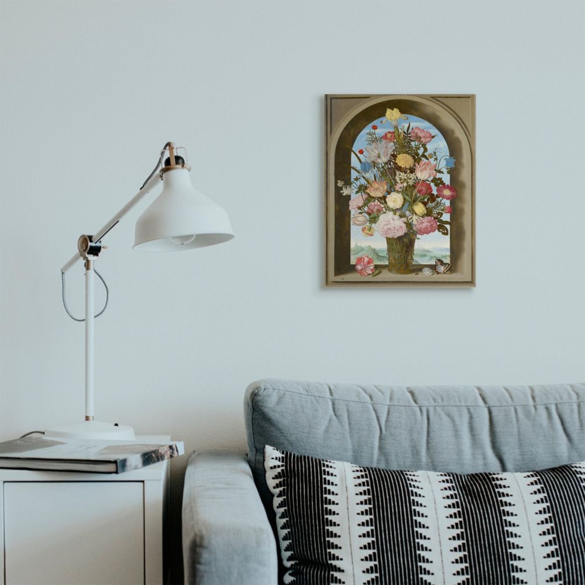 Stupell Industries Vintage Floral Bouquet Brown Gothic Window Arch Design by Ziwei Li, 16" x 20"