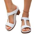 thumbnail image 4 of Wowcloth Plus Size Women's Peep Toe Platform Sandals – Comfortable High Heel with Solid Color Design for Beach and Casual Fashion, 4 of 9
