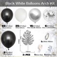 thumbnail image 5 of 1 Juego de arco de globos plateados y negros, para decoración de fiesta de cumpleaños, 5 of 5