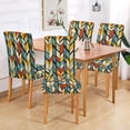 thumbnail image 2 of Yayeee 2 Pack Dining Chair Covers Stretch Parson Chairs Slipcovers Seat Protector, Yellow Geometric, 2 of 6