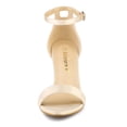 thumbnail image 2 of Sandalias Tacones Chunky De La Correa Del Tobillo Punta Abierta Satín Para Mujeres Desnudo 36, 2 of 6