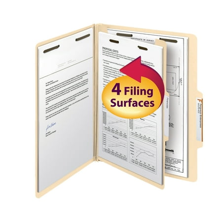 Smead Folder Divider - Smead Classification Folder, 1 Divider, Manila, Letter Size, 10/Box