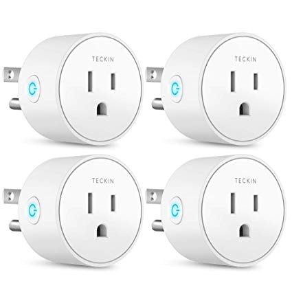 No Hub Required 2 Pack Wireless Smart Socket Remote Control Timer Plug Switch Google Home and IFTTT Echo,Echo Dot Smart Plug WiFi Outlet TECKIN Mini Plug Works with  Alexa