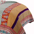 thumbnail image 3 of Benjara BM116977 Geometric & Floral Print King Size Quilt Set with 2 Shams, Multi Color, 3 of 5