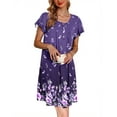 thumbnail image 2 of Fantaslook Nightgowns for Women Ruffle Sleeve Button Midi Dress Floral Mumu Dresses Loose Flowy Moo Moo Dresses with Pockets, 2 of 8
