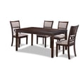 thumbnail image 4 of New Classic Gia 60" 5-Piece Rectangular Wood Dining Set with 4 Chairs in Cherry, 4 of 14