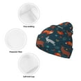 thumbnail image 3 of Yiaed Autumn Forest Animals Cute Print Winter Beanie for Men Women, Fleece Lined Beanie Soft Warm Knit Hat Ski Stocking Cuffed Ca, 3 of 6