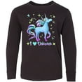 thumbnail image 3 of Inktastic I Love Unicorns- Blue and Purple Long Sleeve Youth T-Shirt, 3 of 5