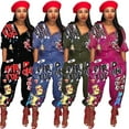thumbnail image 2 of Women's Sexy Monogrammed Flared Leggings Jumpsuit Multiple Colors, 2 of 5