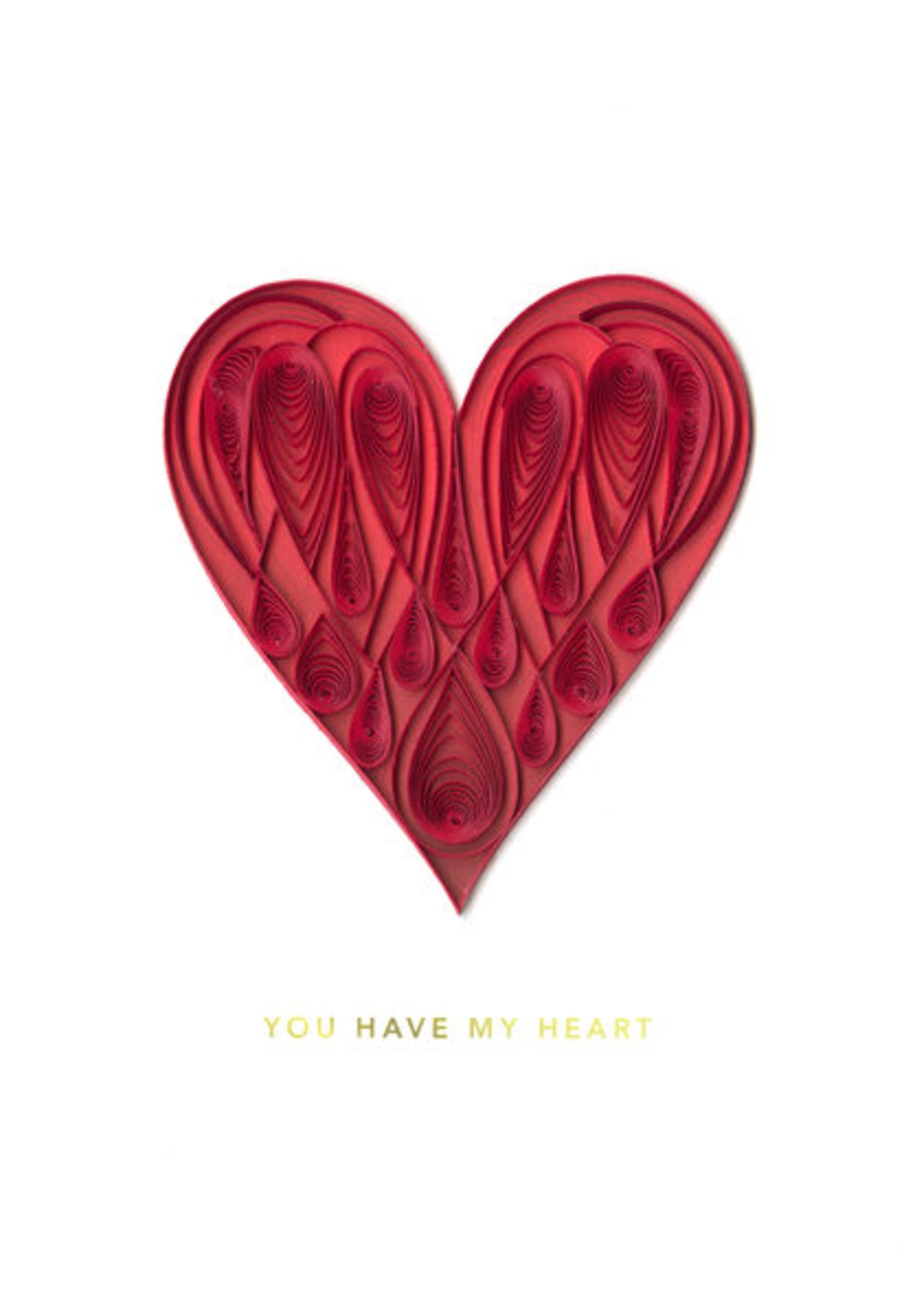 Hallmark Signature Romantic Love Card (Handmade Quilled Paper Heart