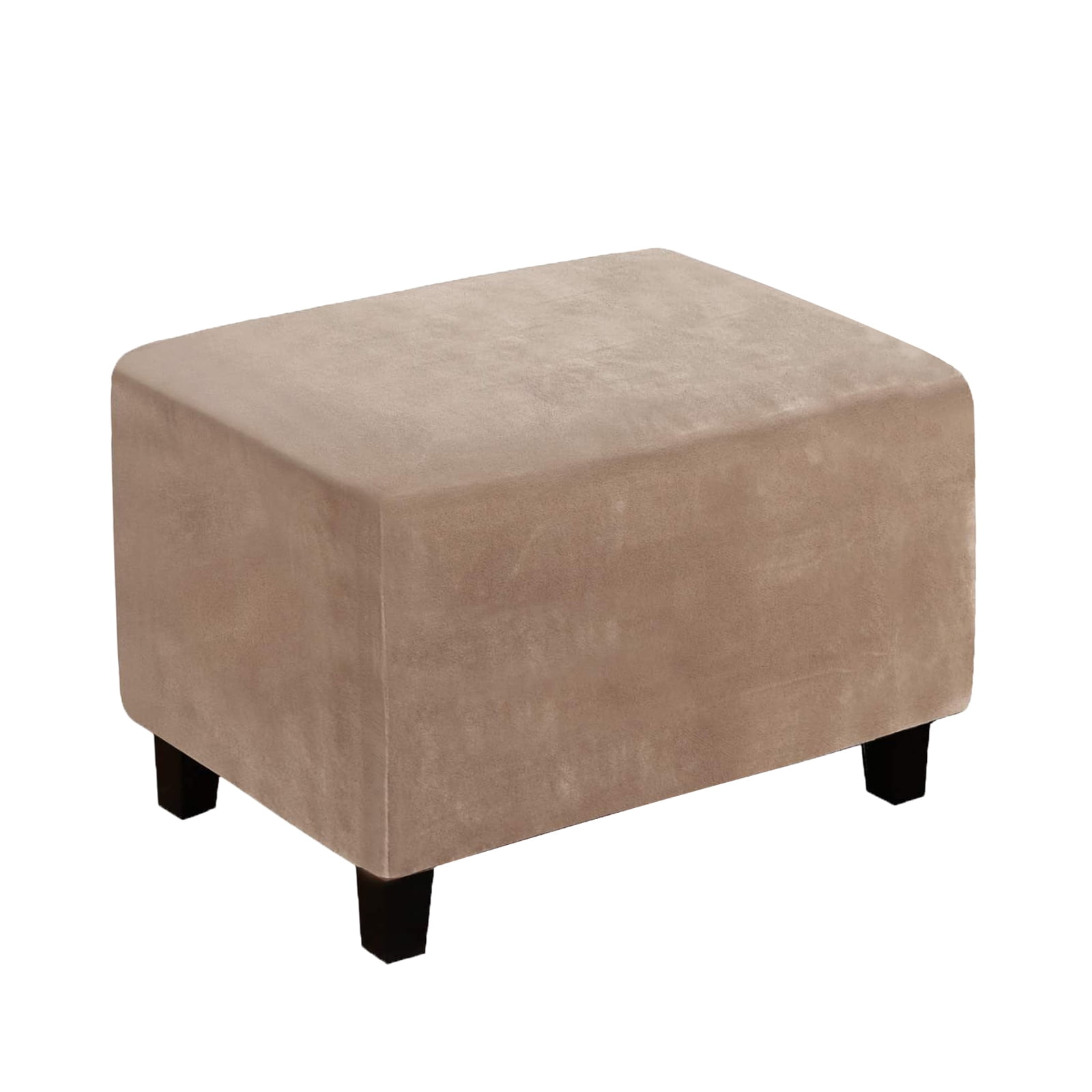 Topchances Large Size Velvet Ottoman Slipcover, Stretch Rectangle